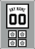 San Antonio Name & Numbers With 4 Champions Banner Patches - Home White (2002-2017) - Double Mat 4