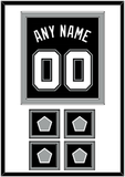 San Antonio Name & Numbers With 4 Champions Trophy Patches - Road Black (2002-2017) - Double Mat 1