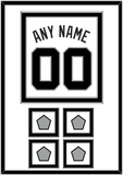 San Antonio Name & Numbers With 4 Champions Trophy Patches - Home White (1989-2002) - Double Mat 2