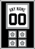 San Antonio Name & Numbers With 4 Champions Trophy Patches - Home White (1989-2002) - Double Mat 3