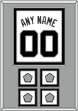 San Antonio Name & Numbers With 4 Finals Patches - Home White (1989-2002) - Double Mat 4