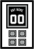 San Antonio Name & Numbers With 4 Champions Banner Patches - Road Black (2002-2017) - Triple Mat 1
