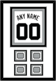 San Antonio Name & Numbers With 4 Champions Banner Patches - Home White (1989-2002) - Triple Mat 1