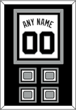 San Antonio Name & Numbers With 4 Champions Banner Patches - Home White (1989-2002) - Triple Mat 2