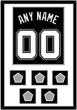 San Antonio Name & Numbers With 5 Champions Banner Patches - Road Black (2002-2017) - Single Mat 1