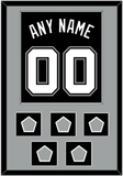 San Antonio Name & Numbers With 5 Champions Banner Patches - Road Black (2002-2017) - Single Mat 2