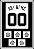 San Antonio Name & Numbers With 5 Champions Trophy Patches - Home White (1989-2002) - Single Mat 1