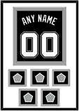 San Antonio Name & Numbers With 5 Champions Trophy Patches - Road Black (2002-2017) - Double Mat 1
