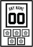 San Antonio Name & Numbers With 5 Champions Trophy Patches - Home White (1989-2002) - Double Mat 2