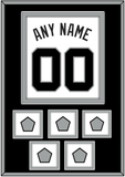San Antonio Name & Numbers With 5 Champions Trophy Patches - Home White (1989-2002) - Double Mat 3