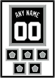 San Antonio Name & Numbers With 5 Champions Trophy Patches - Road Black (1989-2002) - Double Mat 1