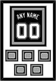 San Antonio Name & Numbers With 5 Champions Banner Patches - Road Black (2002-2017) - Triple Mat 1