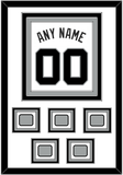 San Antonio Name & Numbers With 5 Champions Trophy Patches - Home White (1989-2002) - Triple Mat 1