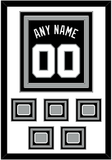 San Antonio Name & Numbers With 5 Champions Trophy Patches - Road Black (1989-2002) - Triple Mat 1