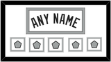San Antonio Name With 5 Champions Banner Patches - Home White (1989-2002) - Double Mat 1