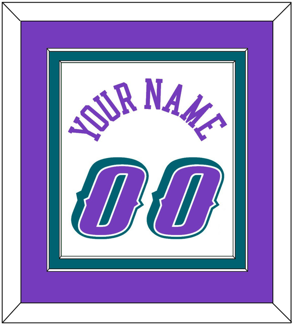 Utah Name & Number - Home White (1996-2004) - Double Mat 2