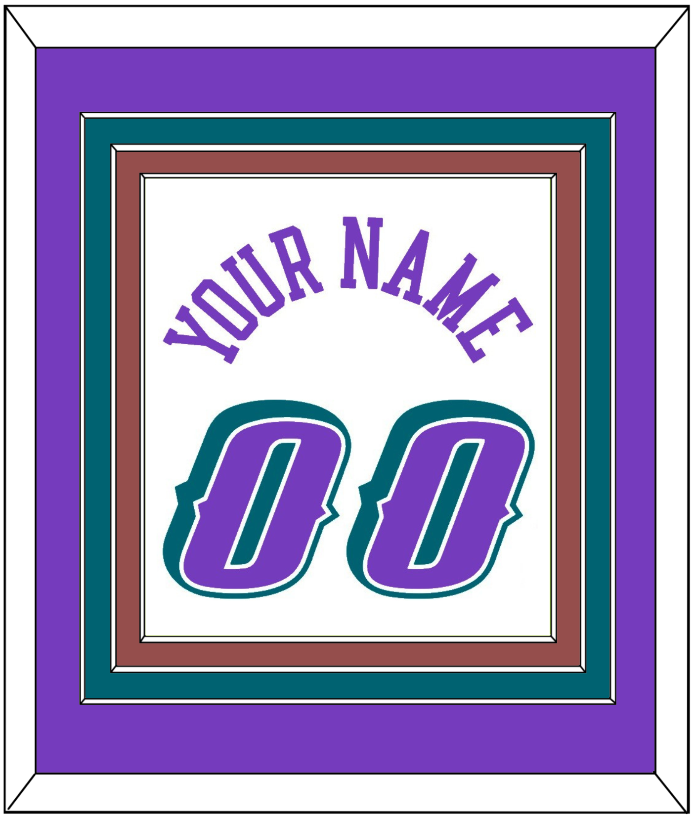 Utah Name & Number - Home White (1996-2004) - Premier Tier 2