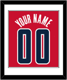 Washington Name & Number - Red Statement - Single Mat 1