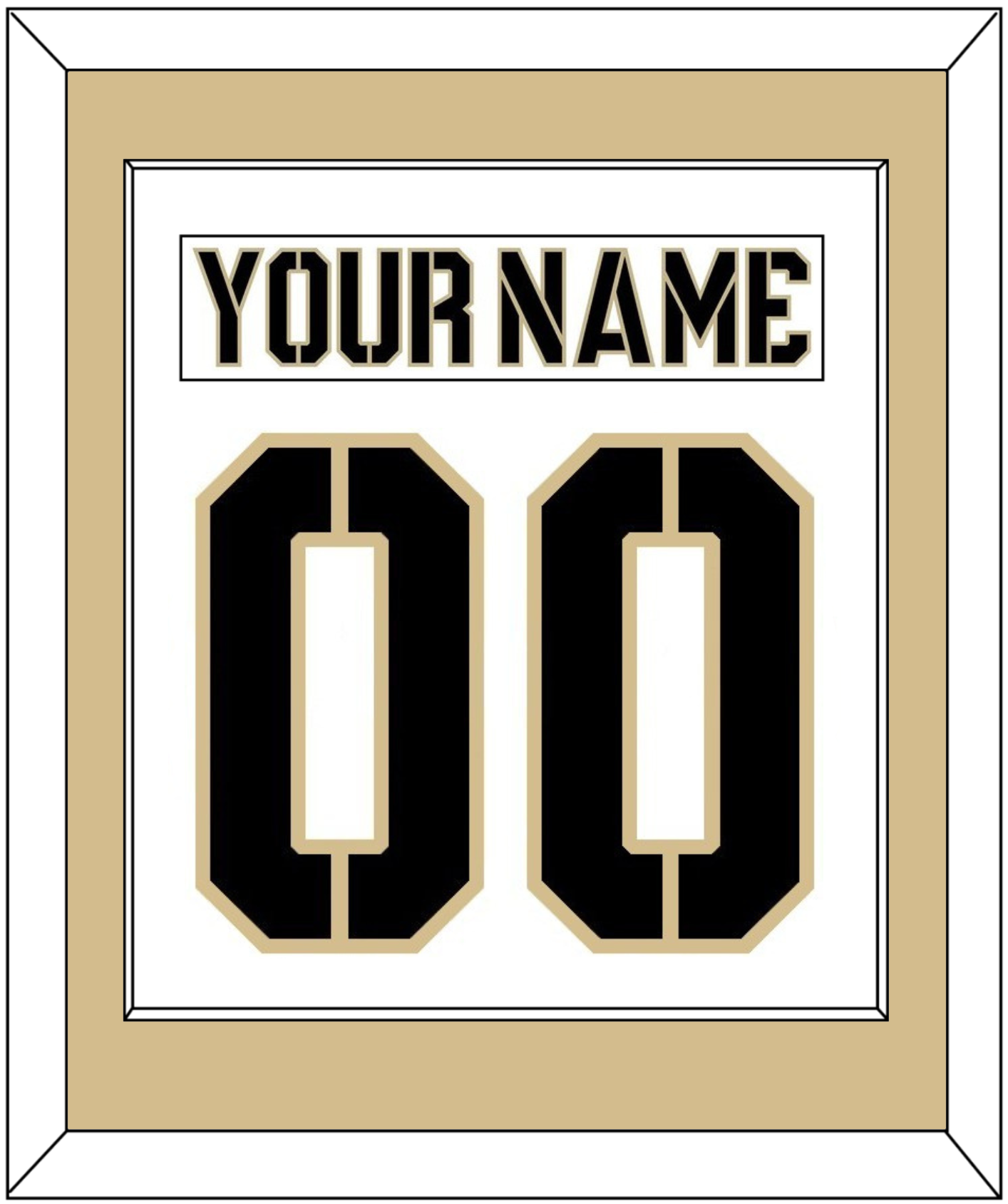 Army Hockey Nameplate & Number (Back) Combined - Home White (2017-2018) - Essential Tier 2