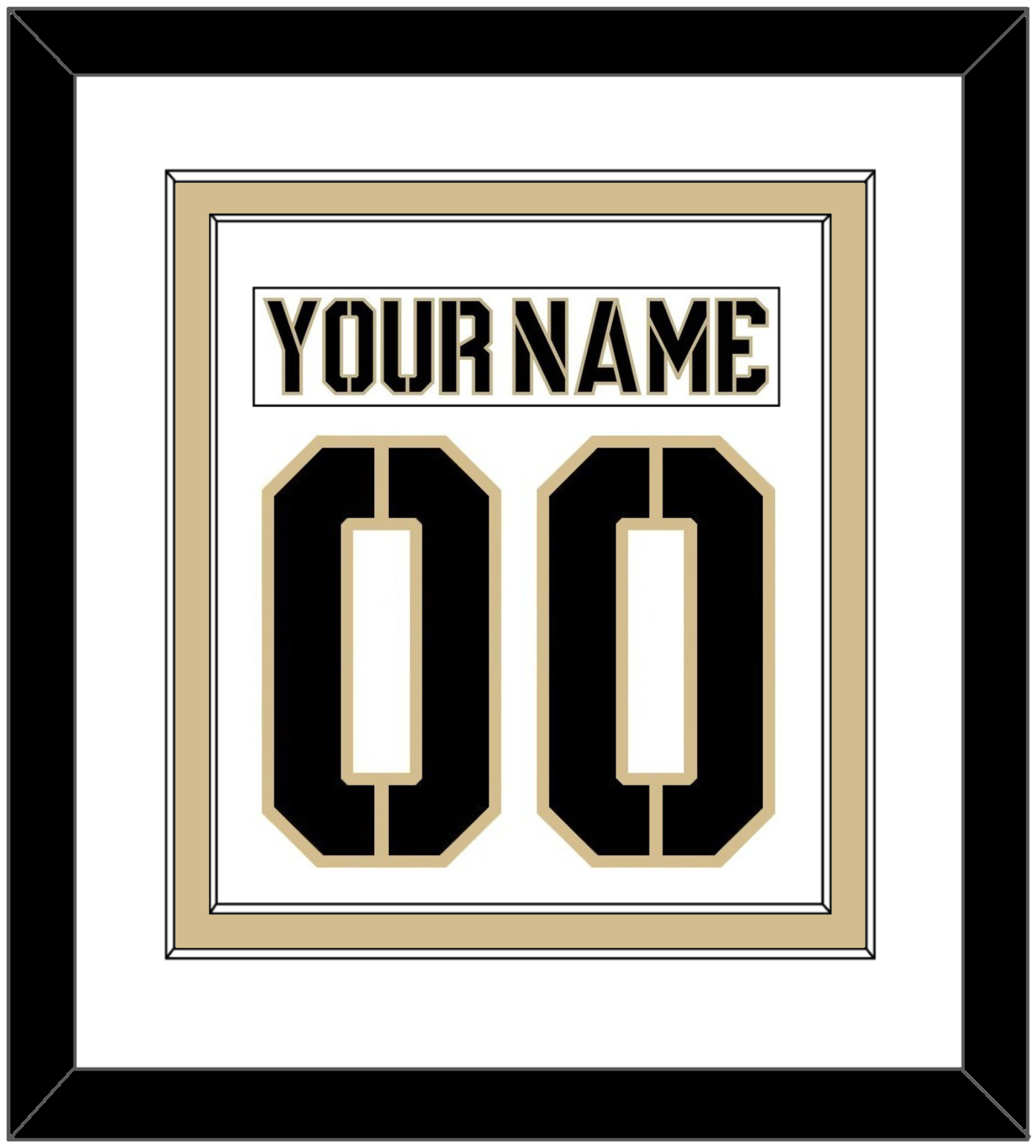 Army Hockey Nameplate & Number (Back) Combined - Home White (2017-2018) - Signature Tier 1