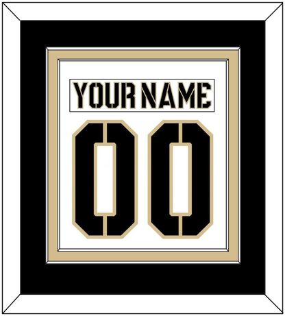 Army Hockey Nameplate & Number (Back) Combined - Home White (2017-2018) - Signature Tier 3