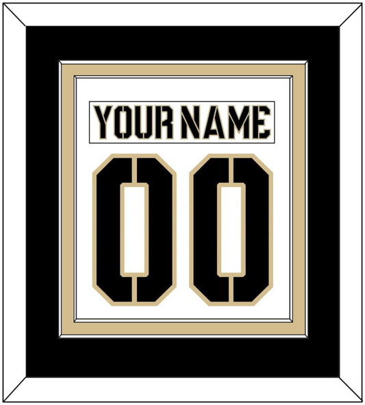 Army Hockey Nameplate & Number (Back) Combined - Home White (2017-2018) - Signature Tier 3