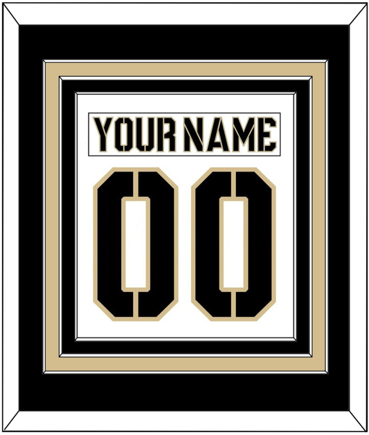 Army Hockey Nameplate & Number (Back) Combined - Home White (2017-2018) - Premier Tier 2