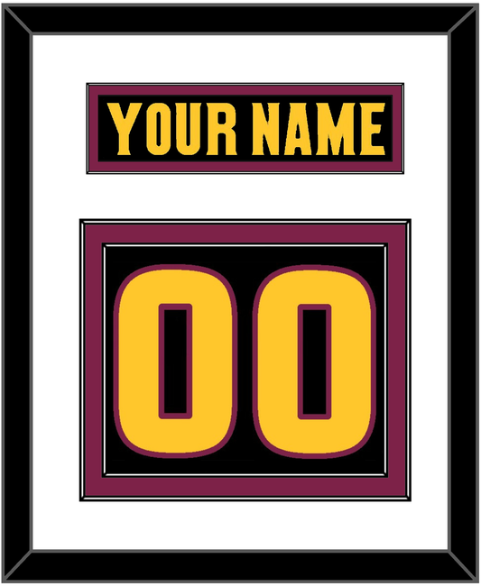 Arizona State Hockey Nameplate & Number (Back) - Alternate Black (2018-2024) - Signature Tier 1