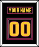 Arizona State Hockey Nameplate & Number (Back) - Alternate Black (2018-2024) - Double Mat 2