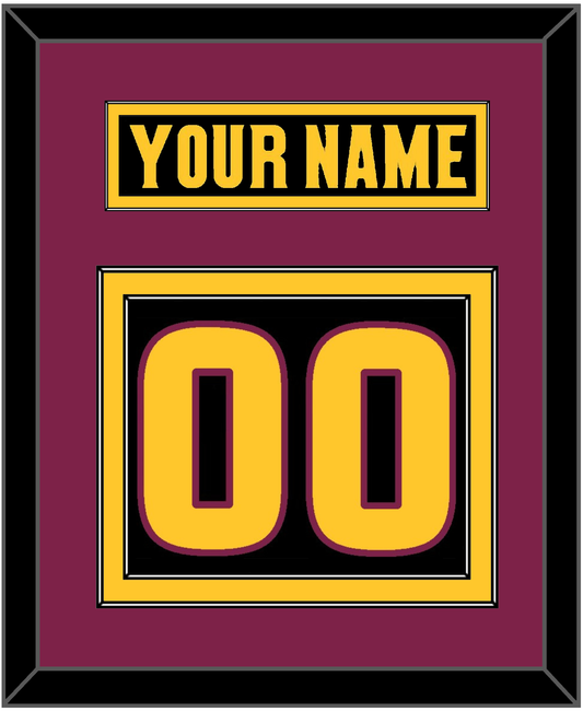 Arizona State Hockey Nameplate & Number (Back) - Alternate Black (2018-2024) - Signature Tier 3