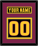 Arizona State Hockey Nameplate & Number (Back) - Alternate Black (2018-2024) - Double Mat 3