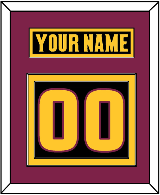 Arizona State Hockey Nameplate & Number (Back) - Alternate Black (2018-2024) - Signature Tier 3