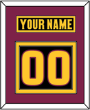 Arizona State Hockey Nameplate & Number (Back) - Alternate Black (2018-2024) - Double Mat 3