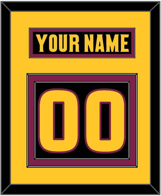 Arizona State Hockey Nameplate & Number (Back) - Alternate Black (2018-2024) - Signature Tier 4