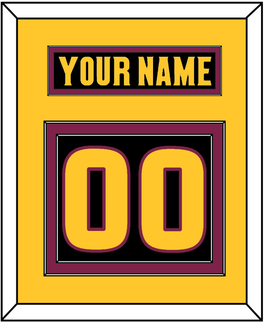 Arizona State Hockey Nameplate & Number (Back) - Alternate Black (2018-2024) - Signature Tier 4