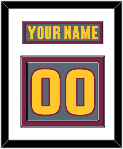 Arizona State Hockey Nameplate & Number (Back) - Alternate Dark Gray (2019-2024) - Signature Tier 1