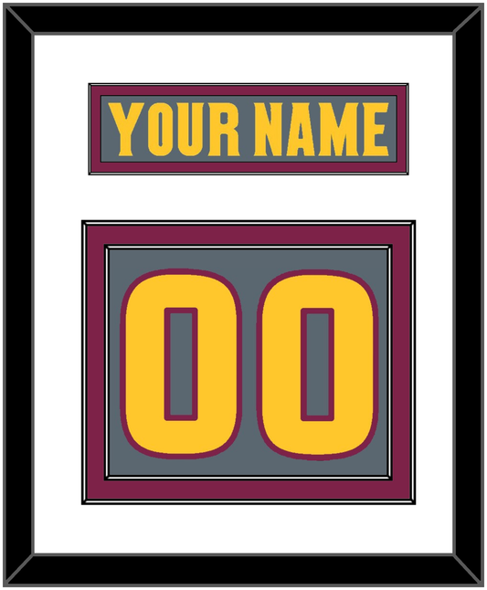 Arizona State Hockey Nameplate & Number (Back) - Alternate Dark Gray (2019-2024) - Signature Tier 1
