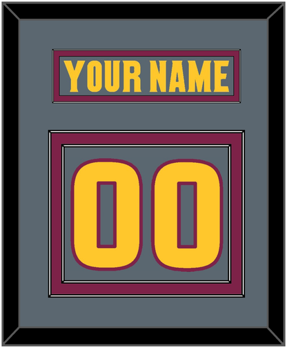 Arizona State Hockey Nameplate & Number (Back) - Alternate Dark Gray (2019-2024) - Signature Tier 2