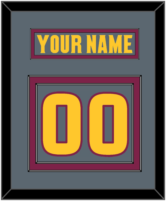 Arizona State Hockey Nameplate & Number (Back) - Alternate Dark Gray (2019-2024) - Signature Tier 2