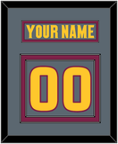Arizona State Hockey Nameplate & Number (Back) - Alternate Dark Gray (2019-2024) - Double Mat 2