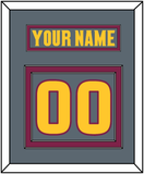 Arizona State Hockey Nameplate & Number (Back) - Alternate Dark Gray (2019-2024) - Double Mat 2