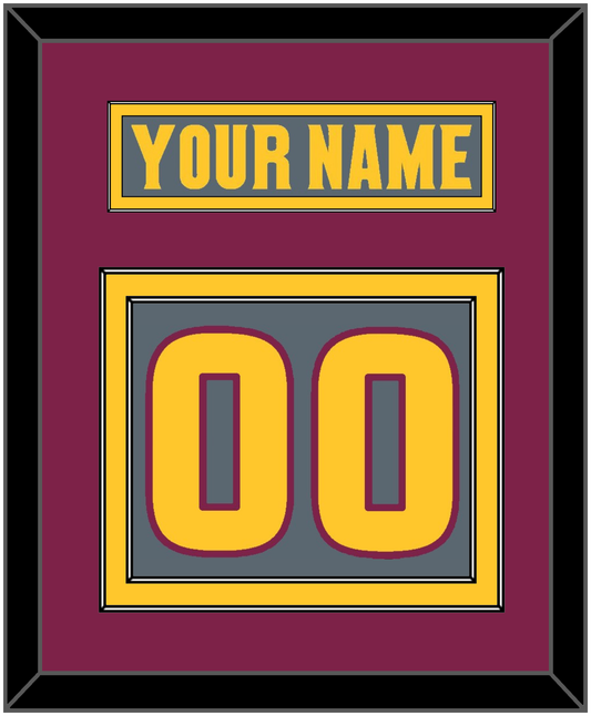 Arizona State Hockey Nameplate & Number (Back) - Alternate Dark Gray (2019-2024) - Signature Tier 3