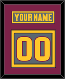 Arizona State Hockey Nameplate & Number (Back) - Alternate Dark Gray (2019-2024) - Double Mat 3