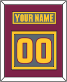 Arizona State Hockey Nameplate & Number (Back) - Alternate Dark Gray (2019-2024) - Double Mat 3