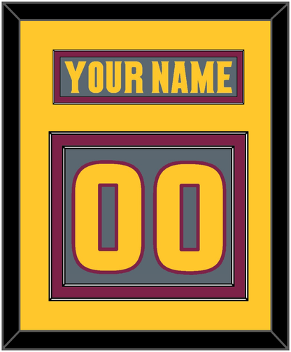 Arizona State Hockey Nameplate & Number (Back) - Alternate Dark Gray (2019-2024) - Signature Tier 4