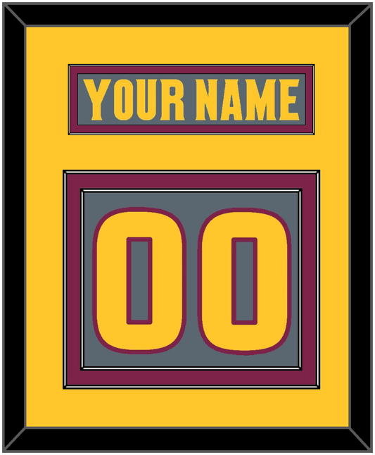 Arizona State Hockey Nameplate & Number (Back) - Alternate Dark Gray (2019-2024) - Signature Tier 4