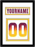 Arizona State Hockey Nameplate & Number (Back) - Home White Digiflame (2022-2024) - Double Mat 1