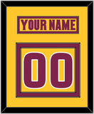 Arizona State Hockey Nameplate & Number (Back) - Heritage Gold (2019-2024) - Double Mat 2