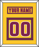 Arizona State Hockey Nameplate & Number (Back) - Heritage Gold (2019-2024) - Double Mat 2