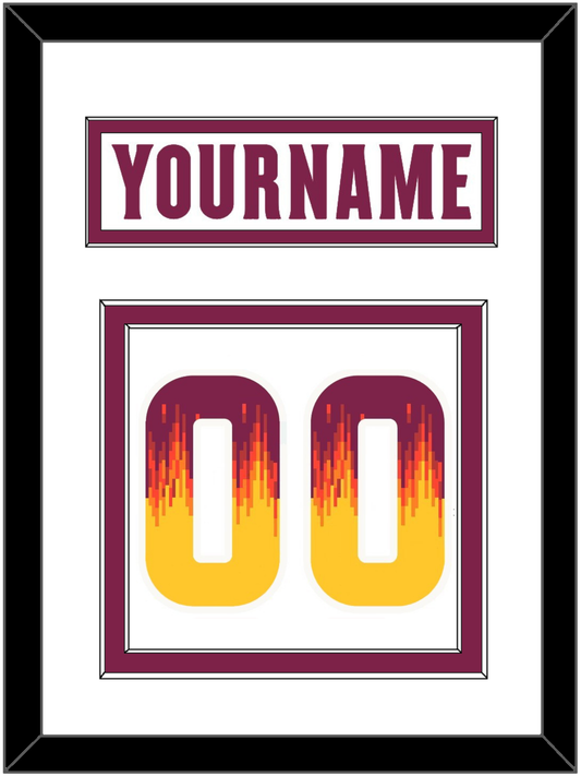 Arizona State Hockey Nameplate & Number (Back) - Home White Digiflame (2022-2024) - Signature Tier 2
